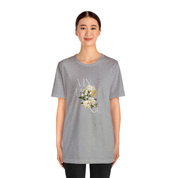Women's Floral design Short Sleeve Tee - GlassyTee