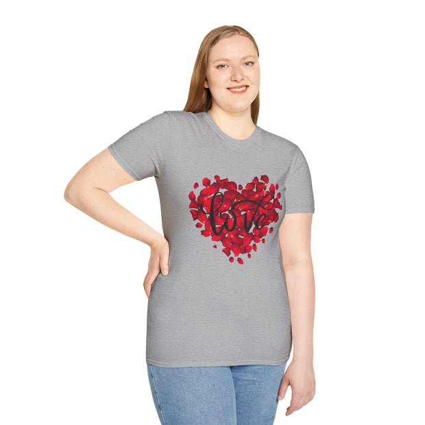 Unisex Softstyle T-Shirt - Heart of Roses - GlassyTee