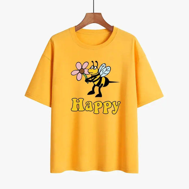 Bee Happy Women's T-Shirt - GlassyTee