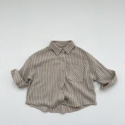 Striped Single Breasted Cotton Shirt - GlassyTee