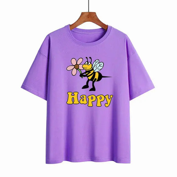Bee Happy Women's T-Shirt - GlassyTee