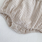 Baby Striped Pattern Sleeveless Princess Dress & Onesies-12