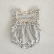 Baby Striped Pattern Sleeveless Princess Dress & Onesies-7